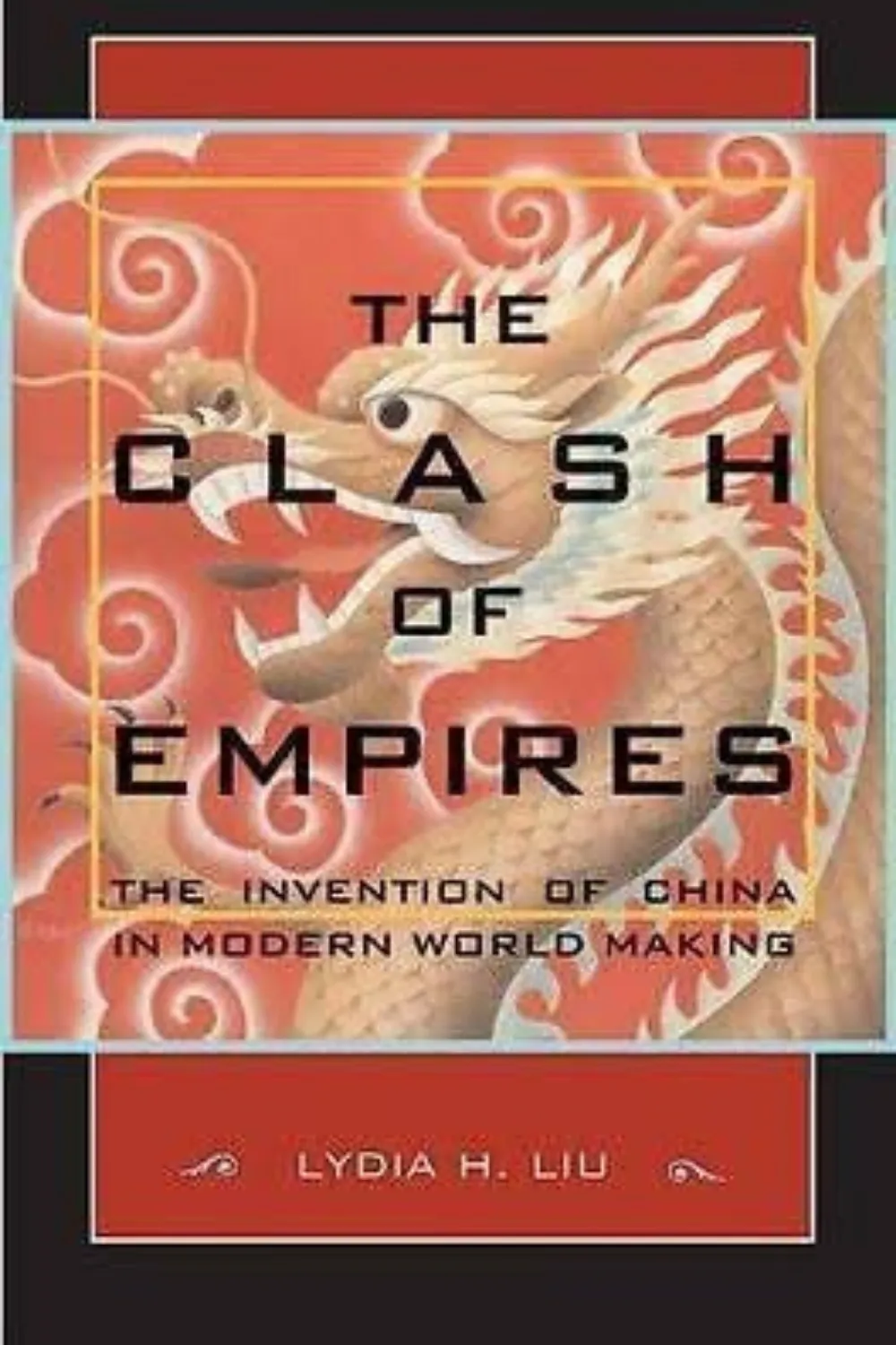 book cover with dragon in background