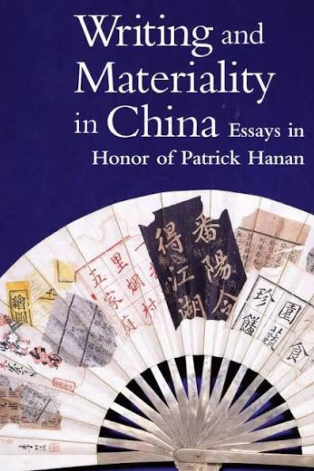 book cover; fan with writing in chinese